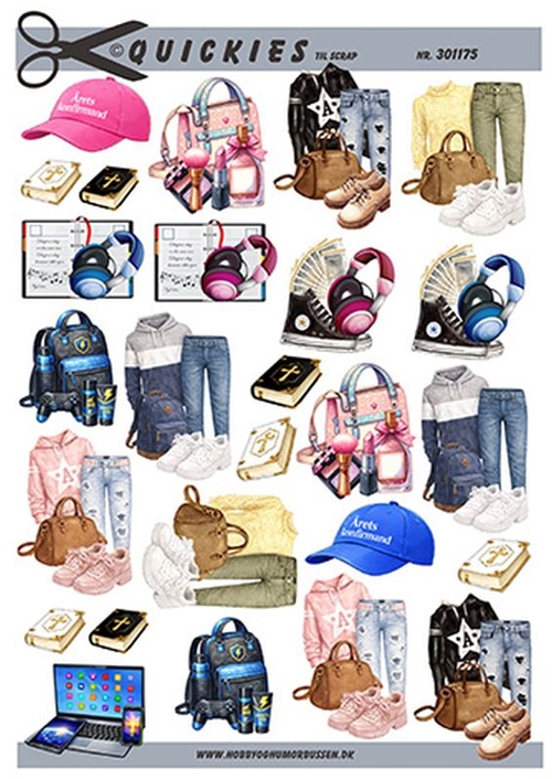 Små motiver til ungdomskort Quickies til scrap